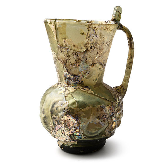Western Asiatic Mould Blown Pale Green Glass Jug