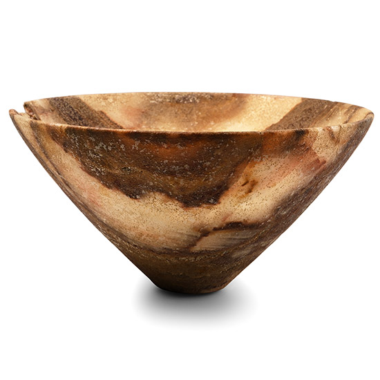 Western Asiatic Banded Alabaster Conical Bowl