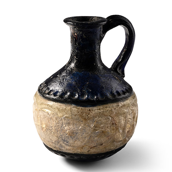 Fatimid Opaque and Clear Glass Juglet