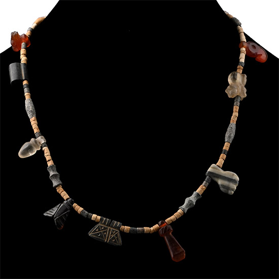 Stone Animal and Other Amulet Necklace