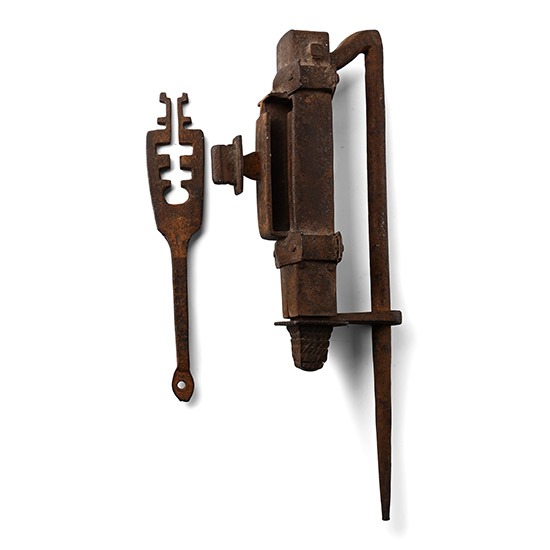 Large Ceremonial Iron Lock and Key