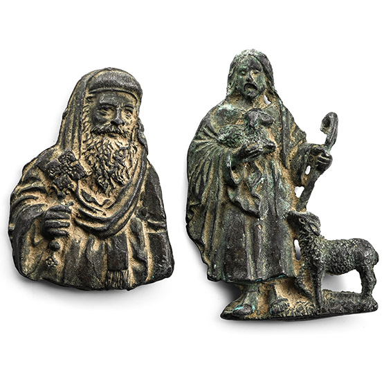Figural Bronze Plaque Group