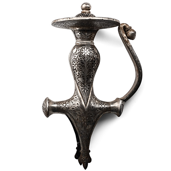 Indian Silvered Bronze Sabre Handle