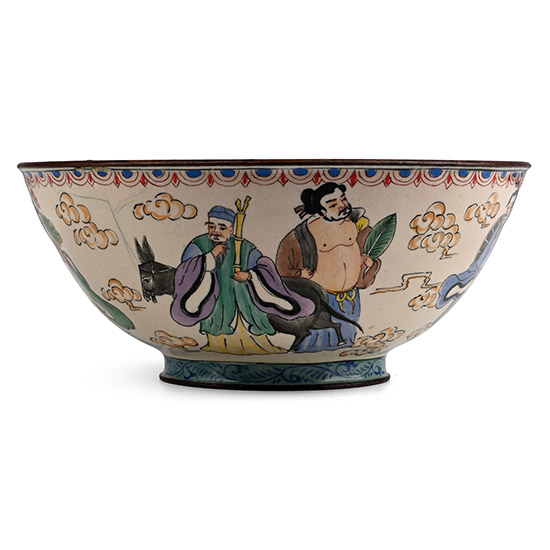 Chinese Enamelled Copper Bowl