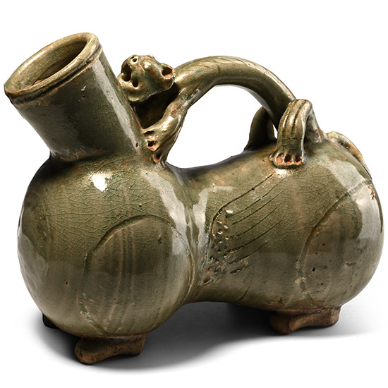 Chinese Yue Kiln Style Celadon Animal Vessel