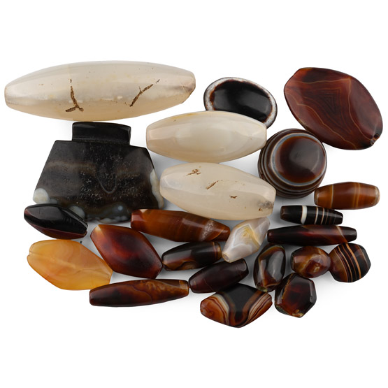 Agate Bead and Pendant Group