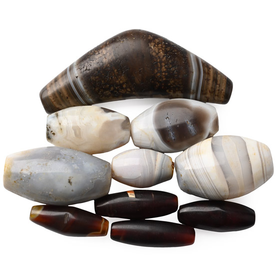 Banded Agate Bead and Pendant Group