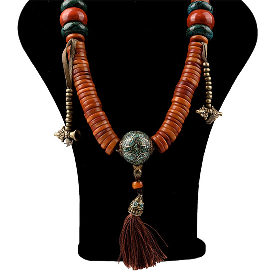 Hymalayan Prayer Glass Bead Necklace