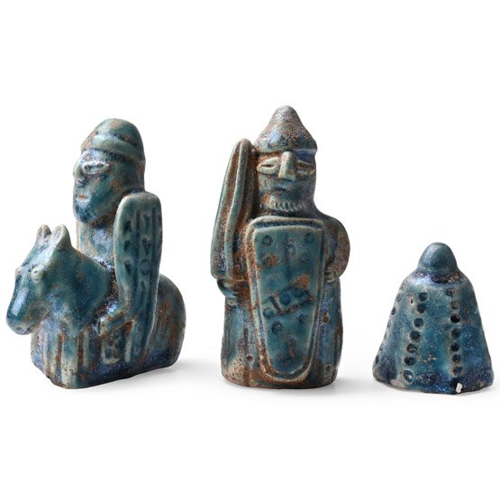Western Asiatic Style Glazed Ceramic Gaming Piece Group