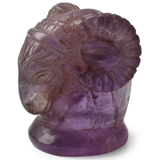 Western Asiatic Style Amethyst Ram-Headed Gaming Piece