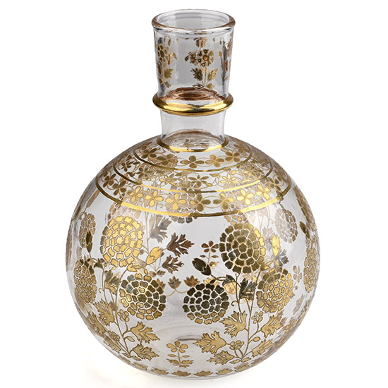 Indian Gilded Glass Hookah Base