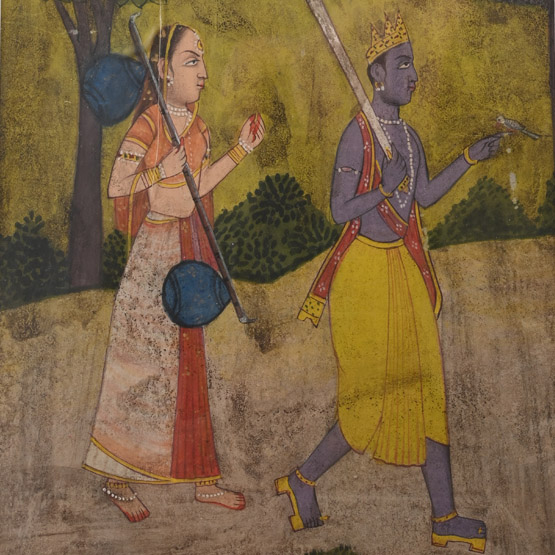 Framed Indian Painted Miniature Leaf