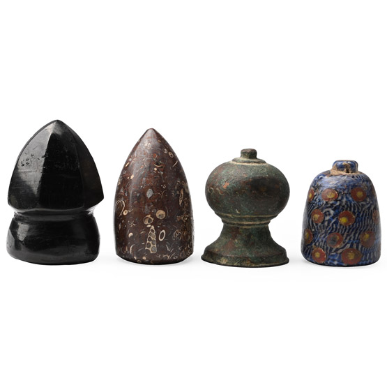 Western Asiatic Style Stone, Glass, and Bronze Gaming Piece Group