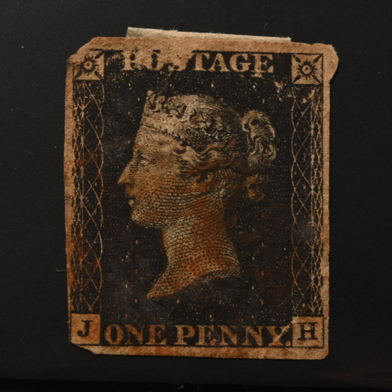 Great Britain. Victoria, Penny Black Imperforated Stamp.