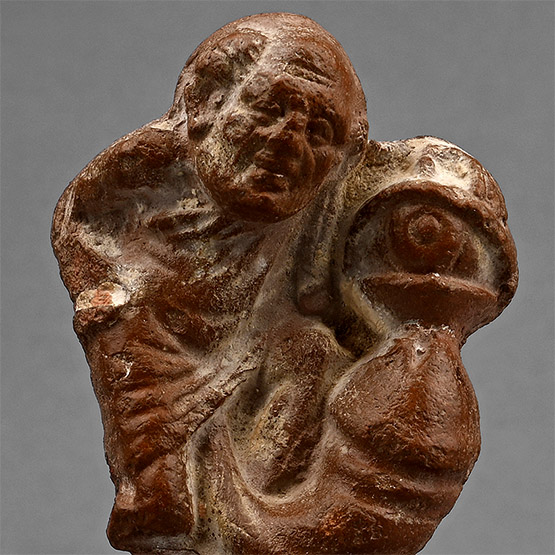 Romano-Egyptian Terracotta Figurine with Large Phallus and Apotropaic Eye