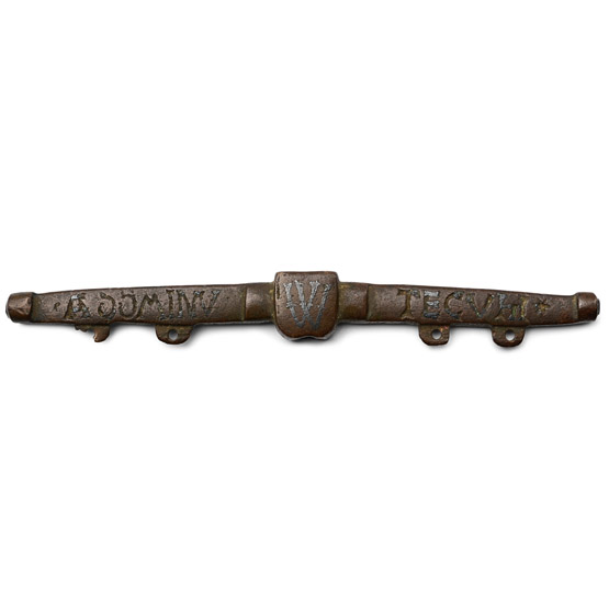 Medieval Inscribed Bronze Purse Bar