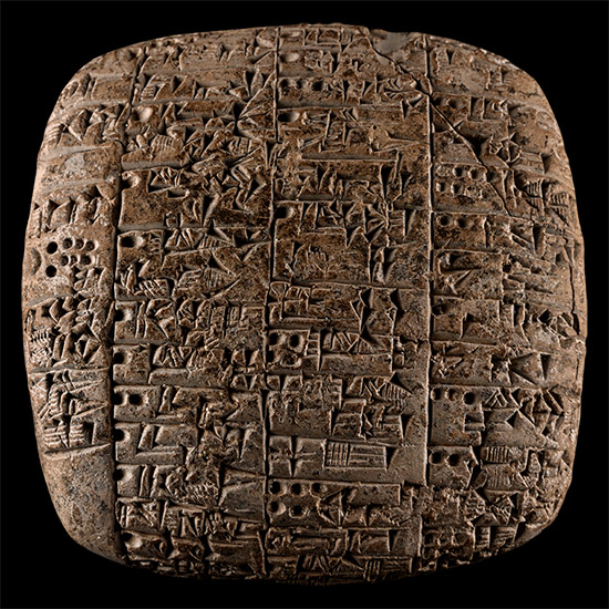 Early Dynastic Terracotta Administrative Cuneiform Tablet Recording Livestock and their Owners