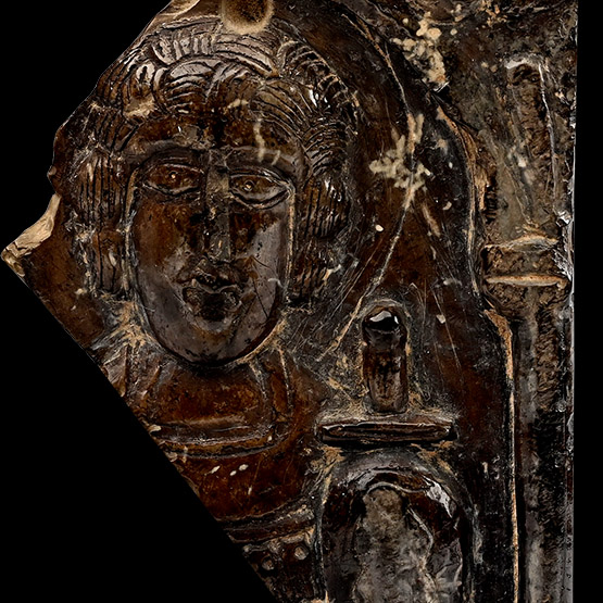 Byzantine Steatite Icon with Military Saint