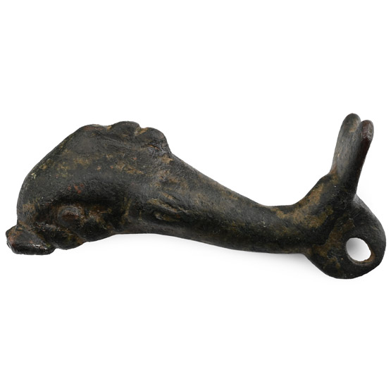 Roman Bronze Dolphin Mount