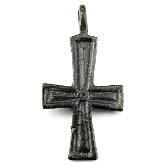 Byzantine Bronze Pendant Cross