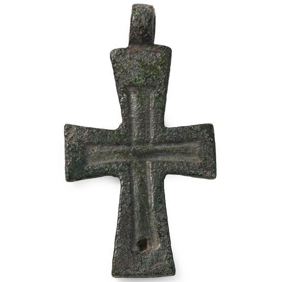 Byzantine Bronze Pendant Cross