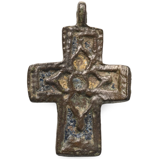 Byzantine Bronze Pendant Cross