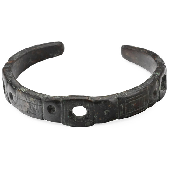 Roman Bronze Decorated Military Bracelet