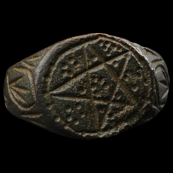 Medieval Bronze Ring with Pentagram