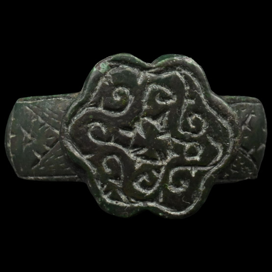 Medieval Bronze Ring with Wave Pattern