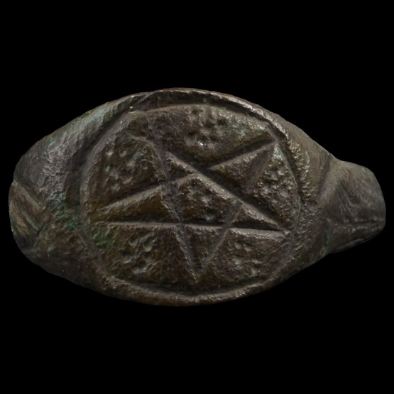 Medieval Bronze Ring with Pentagram
