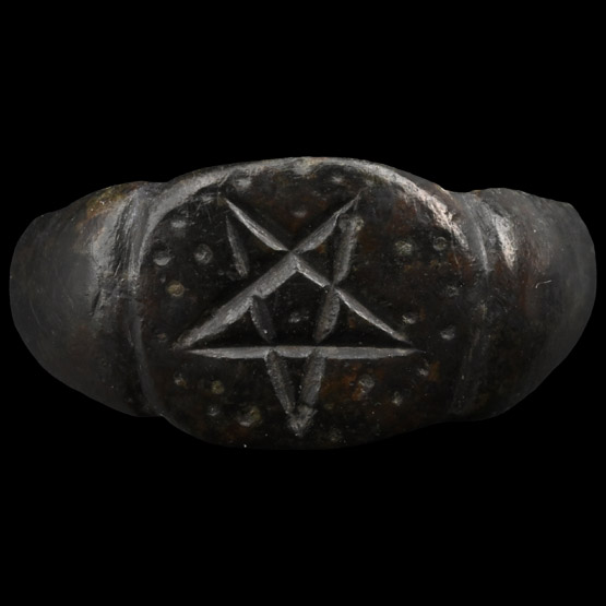 Medieval Bronze Ring with Pentagram