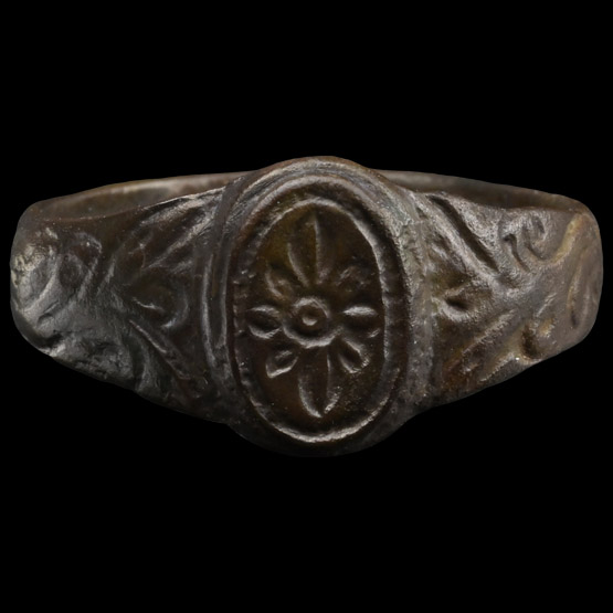 Post Medieval Silver Ring with Sunburst Motif
