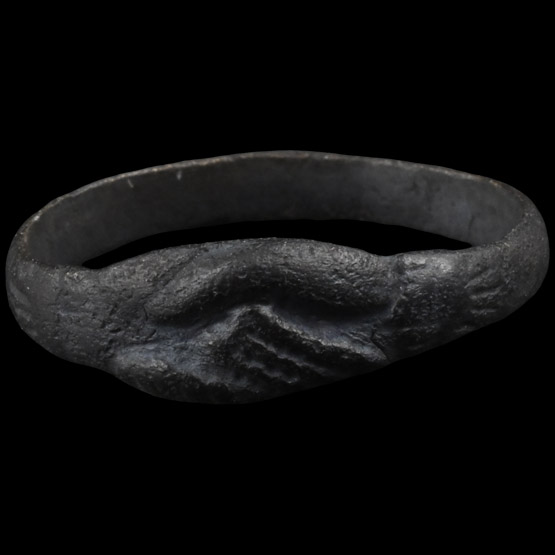 Medieval Bronze Clasped Hands Ring