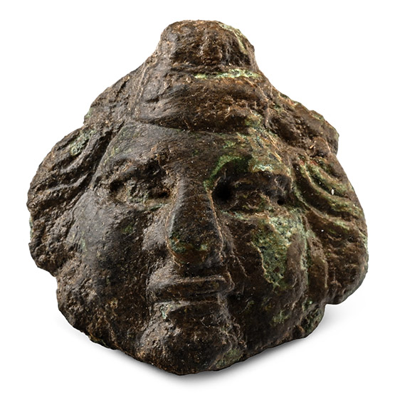 Roman Bronze Mount with Head of Eros