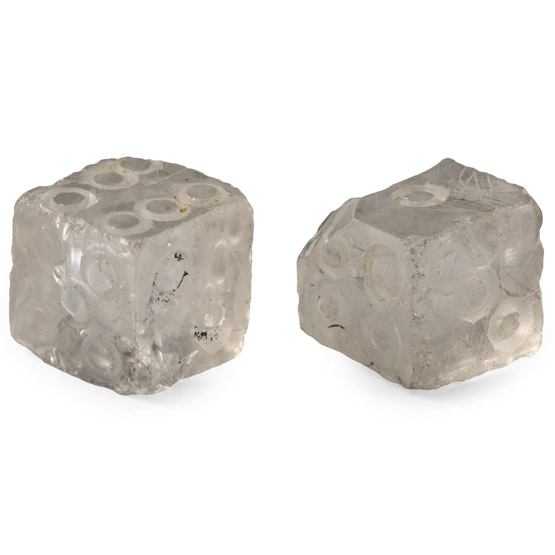 Rock Crystal Gaming Dice Pair