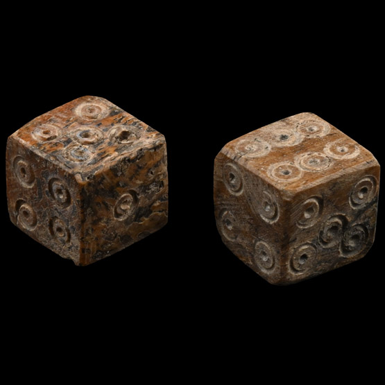Roman Bone Gaming Dice Pair