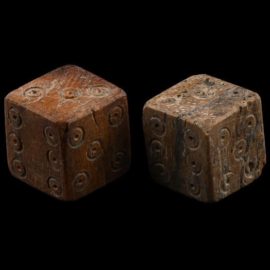 Roman Bone Gaming Dice Pair