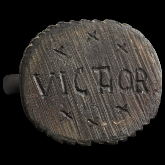 Bronze Ring with VICTOR