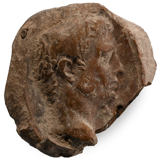 Egyptian Clay Papyrus Document Sealing with Bust of Tiberius