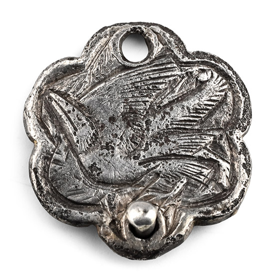 Medieval Silver Heraldic Mount with Bird