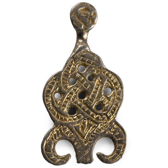 Viking Age Silver-Gilt Fastener with Entwined Beasts