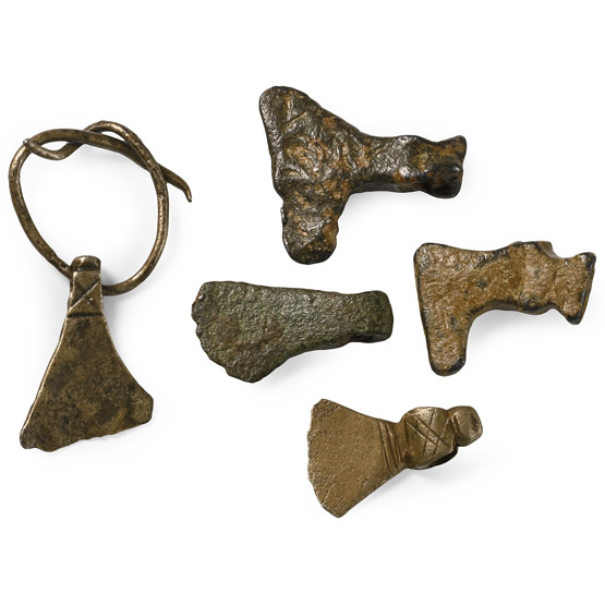Viking Age Bronze and Silver Axehead Pendant Collection