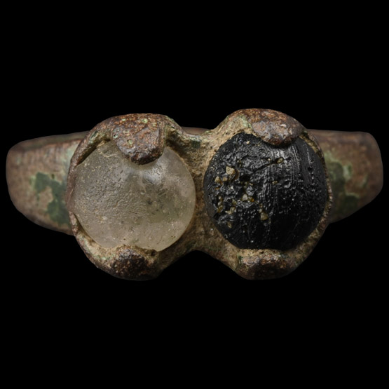 Viking Age Bronze Ring with Cabochons