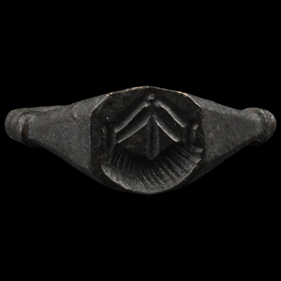Late Roman Bronze Ring with Galley