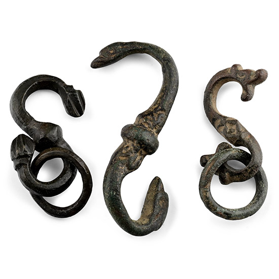 Medieval Bronze S-Shaped Sword and Dagger Hanger Collection