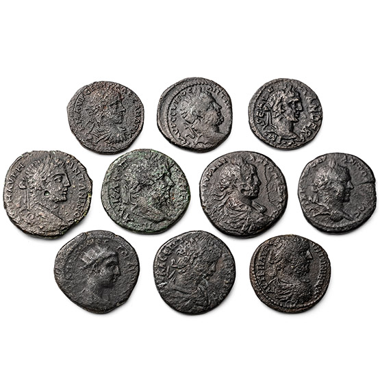 Group of Ten [10] Large Roman Provincial AE Coins.