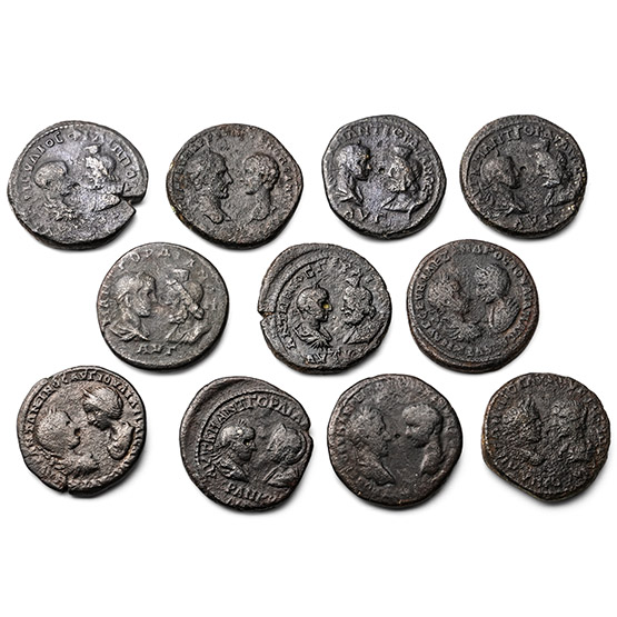 Group of Ten [10] Large Roman Provincial AE Coins.