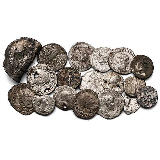 Group of Nineteen [19] Greek an Roman Imperial AR Coins.