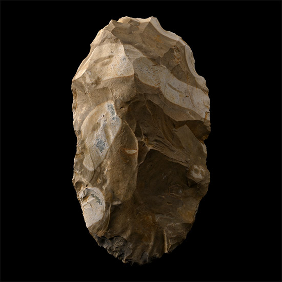 Large Stone Age Acheulean Ovate Flint Handaxe