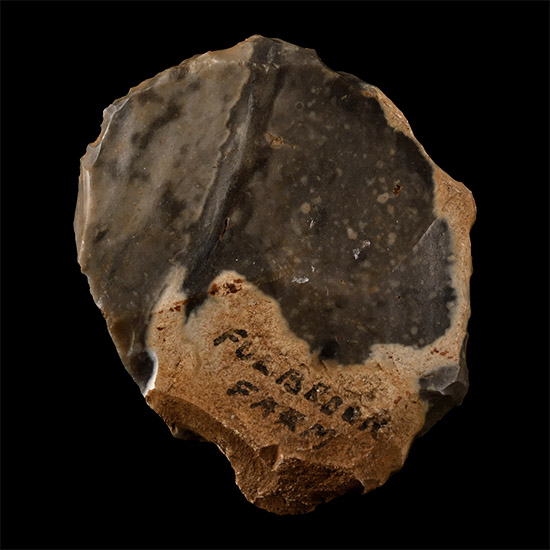 British Stone Age Crescent Flint Scraper from Fullbrook Farm